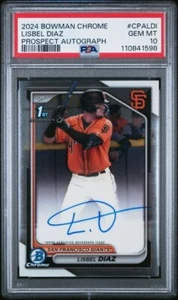 Lisbel Diaz 2024 Bowman Chrome Prospect Auto #CPALDI PSA 10 Bowman 1st - Picture 1 of 2