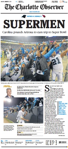 2016 - CAROLINA PANTHERS - Official Headline NFC Championship 18" x 24" Poster Cover
