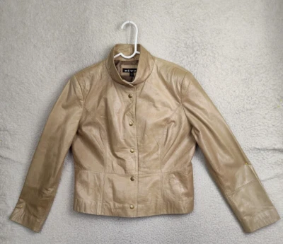 Revue Women Jacket Large Brown 100%Polyester Snap Lamb Leather Regular Fit - Image 1 of 4