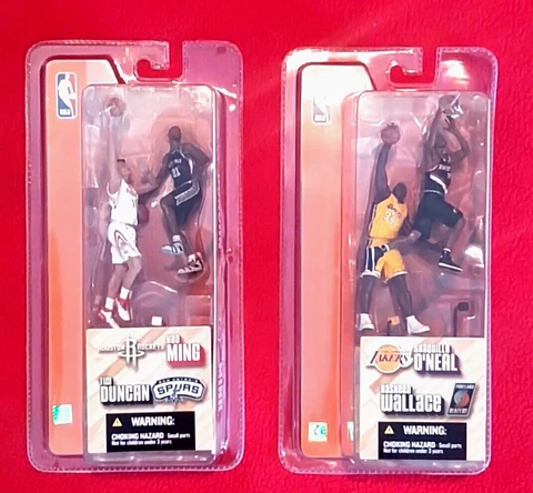 McFarlane lot NBA 2-packs 3" Ming vs Duncan &  O'Neal vs Wallace 2003 Cover