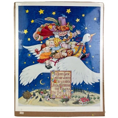 Impresión artística litográfica Mary Engelbreit 1991 rimas infantiles Old Mother Goose 16" x 20" Foto 1 de 4