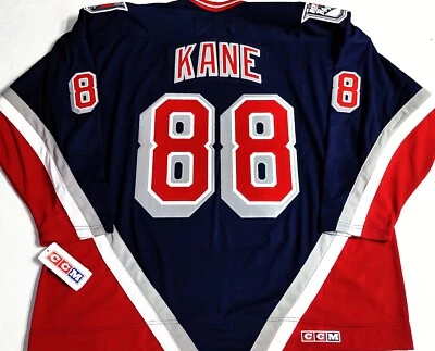 NUEVO CON ETIQUETAS-XXL CAMISETA DE HOCKEY VINTAGE PATRICK KANE NY RANGERS LIBERTY CCM NHL LICESENED Foto 1 de 4