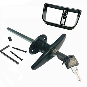 Kit de cerradura de puerta con manija en T negra de 6" para puerta de cobertizo JUEGO COMPLETO 1822 - Imagen 1 de 3