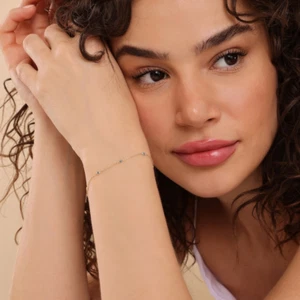 Blue Sapphire Chain Bracelet For Men & Women In 925 Sterling Silver - Picture 1 of 8