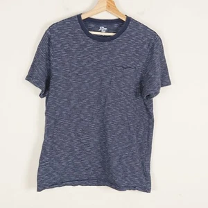 Camiseta J Crew Slub Algodón Jersey Bolsillo Azul Rayas Para Hombre Talla L - Imagen 1 de 8