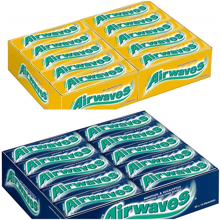 WRIGLEYS AIRWAVES CHEWING GUM SUGAR FREE ALL VARIETIES 30x10 PACKS - Image 1 of 1