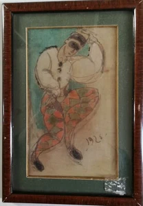 NIJINSKI DANSEUR DES BALLETS RUSSES PEINTURE SUR TISSU 1926 ANONYME - Picture 1 of 1
