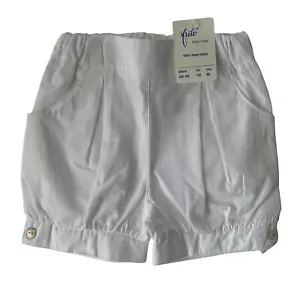 Frilo Shorts Baby Girl 3-6M White Pleated Button Finest Cotton European Knickers - Picture 1 of 7