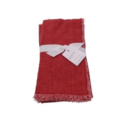 NEW Pottery Barn Frayed Linen Napkins Set of 4 Kitchen Holiday Decor - Image 1 of 4
