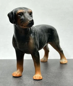 Vintage Standing Black Brown Rottweiler Dog Figurine UCTCI Japan Ceramic - Picture 1 of 11