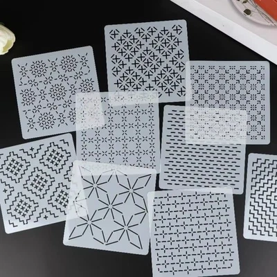 9/32Pcs Reusable Sashiko Embroidery Template  Embroidery Handicraft Tools - image 1 of 4