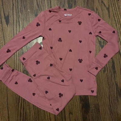 Nuevo sin etiquetas Conjunto de Pijama Orgánico Corazón Disney Minnie Mouse Niños LS Pantalones Niñas Talla 10 Foto 1 de 4