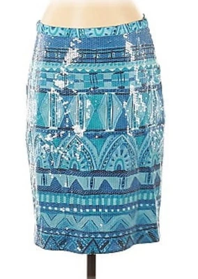 Falda Lápiz Lentejuelas ETCETERA Talla 6 Preciosa Geométrica Azul Usada en Excelente Condición Fiesta Boda Foto 1 de 4