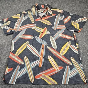 Kahala Mens Hawaiian Shirt XL Button Surf Long Boards Rlaxed Short Sleeve - Picture 1 of 11