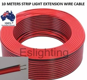 10M 12V 2 PIN WIRE POWER LED STRIP LIGHT RED BLACK FLEXIBLE EXTENSION CONNECTOR - Picture 1 of 4