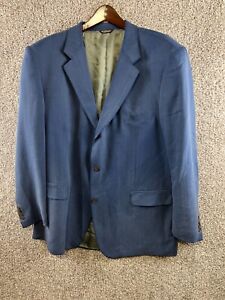 Bill Blass Vintage Blue Suit Jacket Sport Coat Lined Men's Size 48L