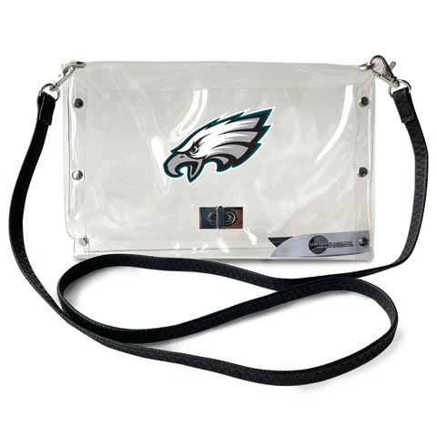Philadelphia Eagles Clear Envelope Purse, Crossbody NFL Stadium Approved Cover