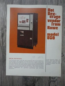 Folleto original de Rowe modelo 850 para máquina vendedora de bebidas calientes - Imagen 1 de 2