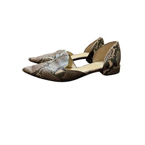 Vince Camuto Cruiz Shoes Snake Print D'Orsay Flats Pointed Toe Size 8.5 - Picture 1 of 7