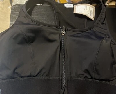 Sujetador Fit For Amoena para mujer talla L cierre de cremallera frontal soporte medio negro 44070 Foto 1 de 4