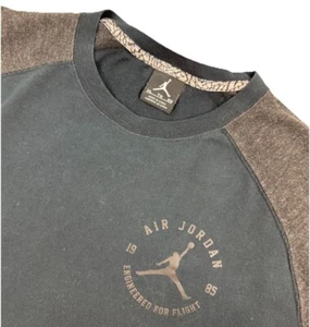 NIKE JORDAN T-Shirt Raglan sleeve M Medium 3/4 Shirt Jumpman 23 Black - Picture 1 of 6