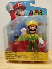 Super Mario Bros. Builder Luigi w/ Utility Belt and Hammer 4" Action Figure RARE