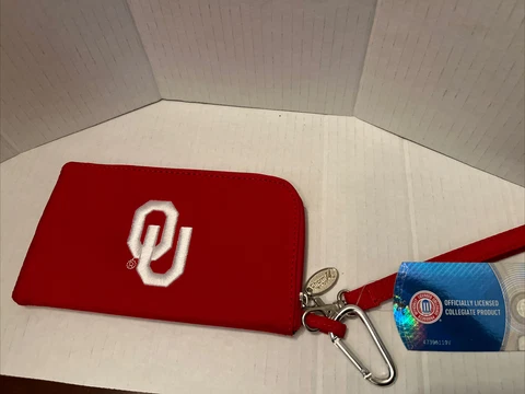 OU Oklahoma University ID Wallet Wristlet Zipper Cover
