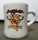 Vintage Barrett Jackson Auktionsfirma Kaffeetasse Trinkbecher V8 Schachbrett Flagge