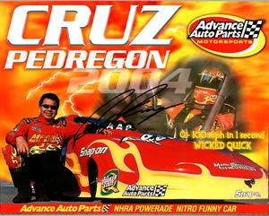 2004 NHRA Cruz Pedregon Hand Signed 10X8 Cardstock Bio Nitro Funny Car DR8 - Picture 1 of 2
