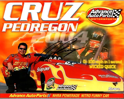 2004 年 NHRA Cruz Pedregon 手工签名 10X8 Cardstock Bio Nitro 有趣汽车 DR8 — 第 1/2 张图片