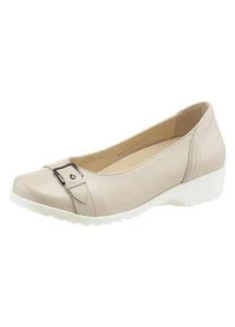 LADIES LAURA B LEATHER BALLERINA WEDGE COMFORT SHOES UK SZ 6 WIDTH H BOXED - Picture 1 of 1