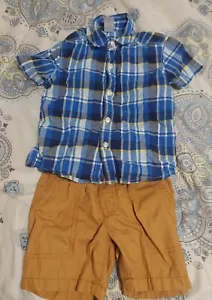 Juego de 2 piezas de top y corto con botones a cuadros Carter's para niños pequeños 2T/2A 24 meses - Imagen 1 de 7