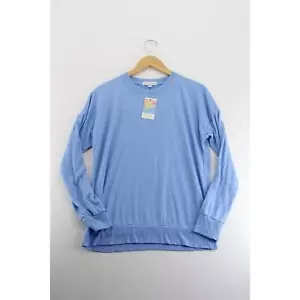 NWT P.J. Salvage blue crew neck sweater womens medium loungewear comfort cozy - Picture 1 of 5