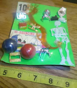 Espositore vintage 10c anelli di carte palline hi-bouncing squiggly monster #jd336 - Foto 1 di 1