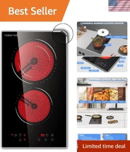 2 Burner Hardwired Ceramic Cooktop - Fast Heating & Safety Features - Picture 1 of 10