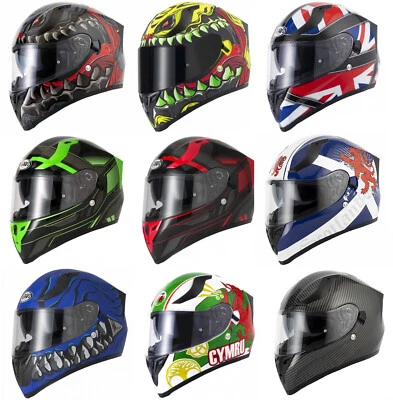 CASCO DE MOTOCICLETA VCAN H128 CARA COMPLETA DOBLE VISERA PARASOL TITAN WILD UNION JACK Foto 1 de 4