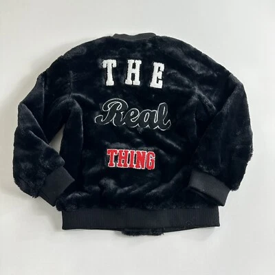 Jaqueta bombardeiro Forever 21 The Real Thing 96 pele sintética Sherpa preta tamanho pequeno masculina - Imagem 1 de 4