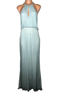 BHLDN Revolve Parker Blue Sequin Long Evening Blouson Dress Gown sz 4 - Picture 1 of 10