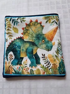 Mäppchen, Dinos, 15 x 16 cm , wattiert,Reißversch Handarbeit, eigene Herstellung - Bild 1 von 4