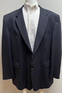 Stafford Executive Blazer Navy Blue 100% Wool Men’s Size 50 L - Picture 1 of 16