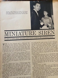 Annette Funicello, Paul Anka, Full Page Vintage Clipping, aa - Picture 1 of 1