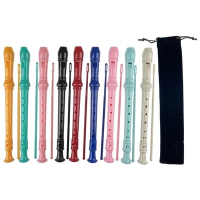 9 Pack ABS German Style 8 Hole Descant Soprano Recorders with Cleaning Rod, B... - Image 1 of 4