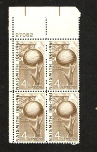 1961 U.S Commem 4c BASKETBALL  Plt #Blk of 4  Sc#1189 M/NH/OG/Pristine - Picture 1 of 1