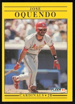 1991 Fleer #640 Jose Oquendo St. Louis Cardinals - Image 1 of 2