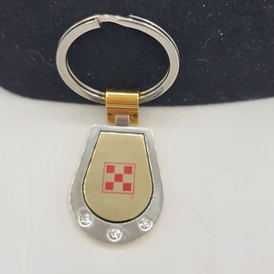 Purina Keychain Key Ring Heavy Gold with Checkerboard Stones and Belt Holster - Picture 1 of 6