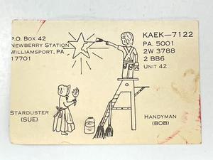 Vintage QSL Karte Amateurfunk CB Amateurfunk Handwerker Bob KAEK-7122 Starduster Sue - Bild 1 von 2
