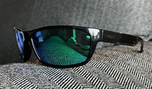Gafas de sol polarizadas Smith Ridgewell marco negro/lente espejada verde Italia NUEVO - Imagen 1 de 11