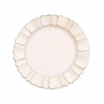 24 pcs 13" Round Scalloped Trim Charger Plates Wedding Party Table Decorations - Image 1 of 2