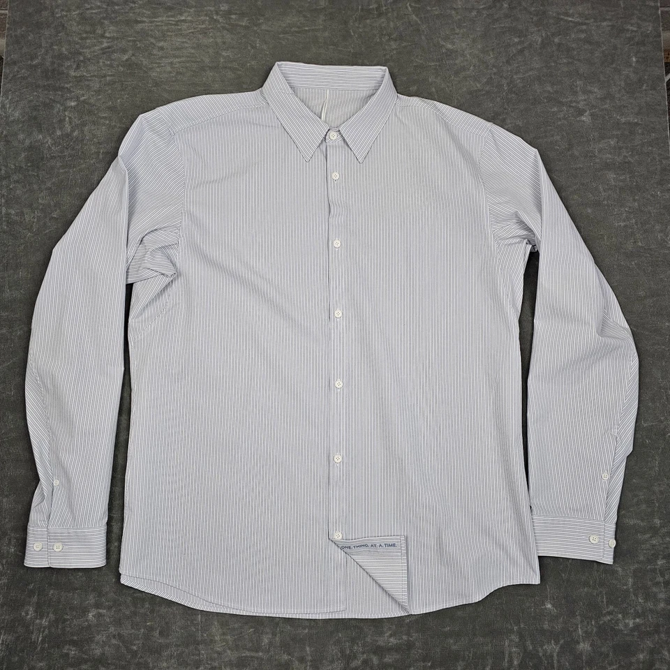 Lululemon Commission Shirt Men Large Light Blue Long Sleeve Oxford Athleisure - Image 1 of 4