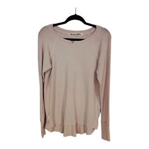 Michael Stars Women's Pink High Low Sweatshirt Distressed Thumb Hole Size Small - Picture 1 of 10